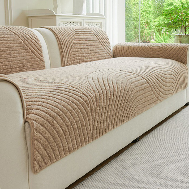 ❄️🛋️🧸 Weiche Baumwoll-Samt Winter-Sofakissen | Rutschfeste dicke Plüsch Sofaabdeckung, warmer kuscheliger Sofa-Bezug für dein Wohnzimmer