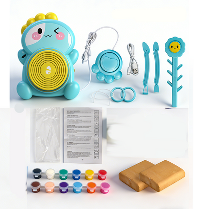 🖌️🏺⚡ Kinder Elektrische Töpferscheibe, komplettes DIY Ton-Bastelset für kreative Kinder ab 6 Jahren