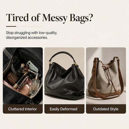 👜 50% RABATT JETZT! ✨ Damen Bucket Bag – Kompakt, Kordelzugverschluss & vielseitiger Stil – Perfekt für mühelos elegante Looks von Tag bis Nacht 🌙