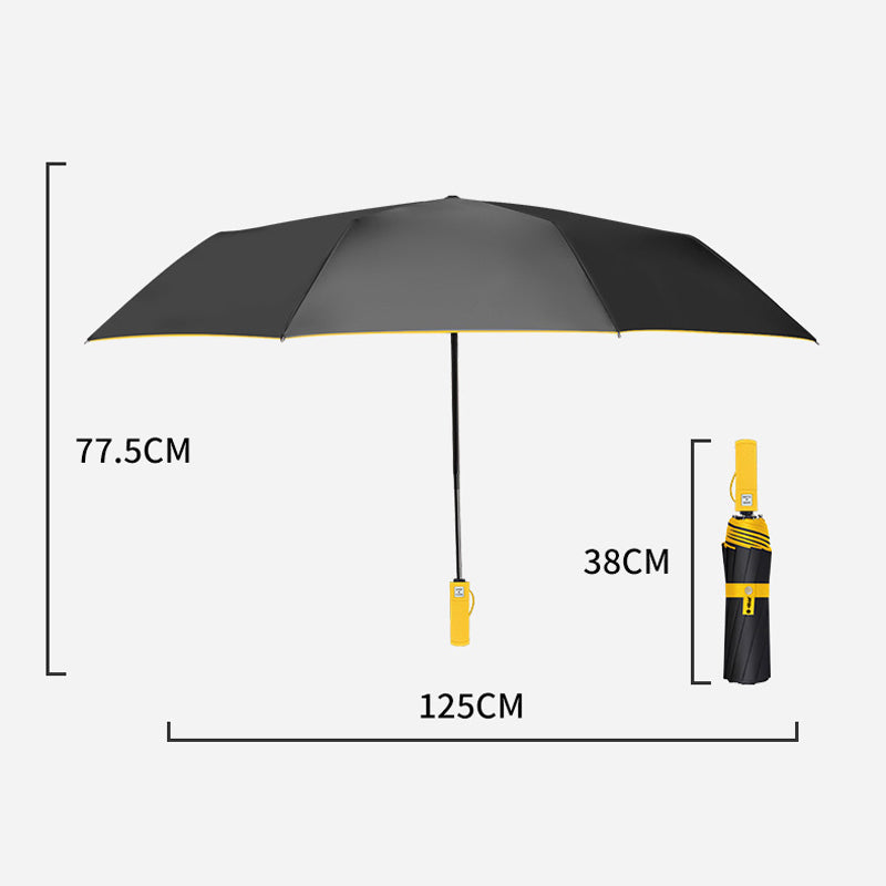 ☂️  Großer automatischer Sonne- & Regenschirm – 3-fach Automatik, windfest & UPF 50+ – Extra großes Dach (Ø 105–125 cm) – Ideal für Pendler & Familien ✨