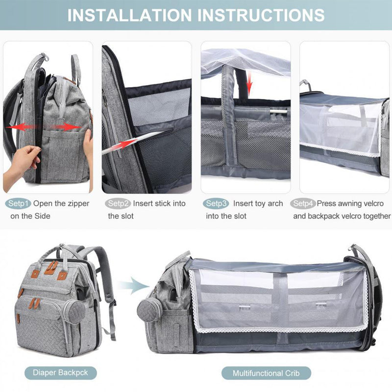 🔄 2-in-1: Faltbare Wickeltasche + Mobile Wickelstation 👶🧳 | Der ultimative Reisebegleiter! ⭐