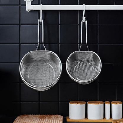 【⏰Limitiertes Angebot – 50% Rabatt】🍳 Hochwertiges Edelstahlsieb mit Griff – Praktisch zum Abseihen, Waschen & Kochen