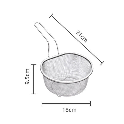 【⏰Limitiertes Angebot – 50% Rabatt】🍳 Hochwertiges Edelstahlsieb mit Griff – Praktisch zum Abseihen, Waschen & Kochen