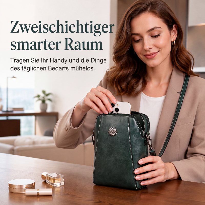 👜✨Damen Umhängetasche aus PU‑Leder｜Kleine Handy‑Umhängetasche für Alltag & Ausflüge