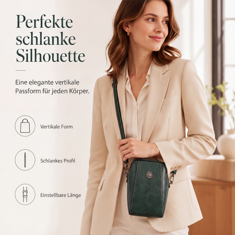 👜✨Damen Umhängetasche aus PU‑Leder｜Kleine Handy‑Umhängetasche für Alltag & Ausflüge