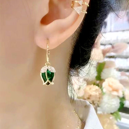 🌹✨Elegante Rosenknospen C‑förmige Creolen✨💫｜Zarte Rosen Ohrringe für Damen 🎀 Moderne C‑Form Ohrschmuck