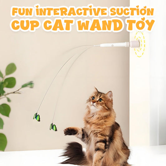 ✨🎁Interaktives Katzenspielzeug mit Saugnapf und Angelrute