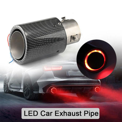 🚗 50% RABATT! 🔥 LED-Auspuffspitze – Rot/blau, Feuereffekt & Carbon-Optik ✨