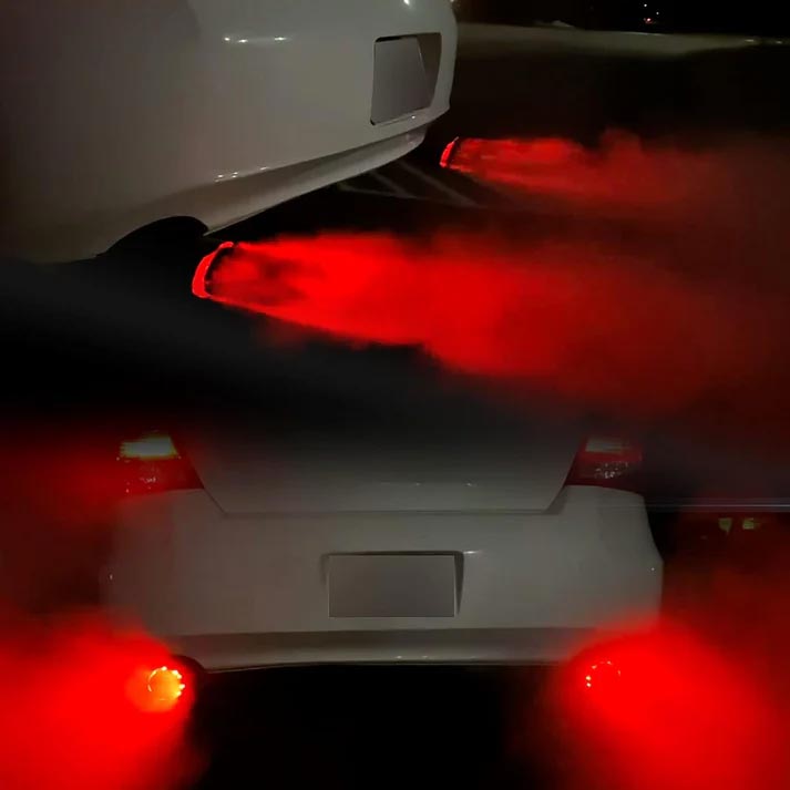 🚗 50% RABATT! 🔥 LED-Auspuffspitze – Rot/blau, Feuereffekt & Carbon-Optik ✨