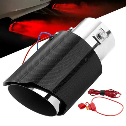 🚗 50% RABATT! 🔥 LED-Auspuffspitze – Rot/blau, Feuereffekt & Carbon-Optik ✨