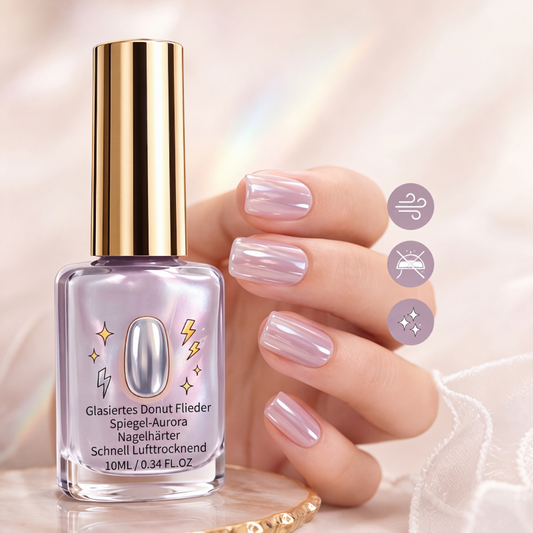 💅 KAUFE 2, ERHALTE 1 GRATIS! ✨ Fliederfarbener glänzender Nagelhärter – Spiegelglanz-Effekt, schnell trocknend & stärkend – Für gesunde, strahlende Nägel zu Hause 🌸