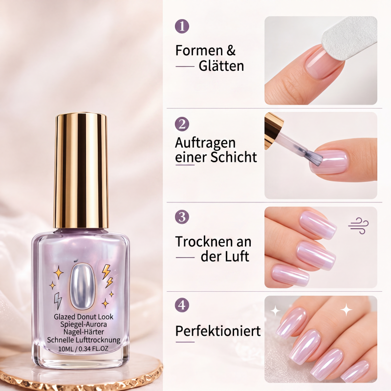💅 KAUFE 2, ERHALTE 1 GRATIS! ✨ Fliederfarbener glänzender Nagelhärter – Spiegelglanz-Effekt, schnell trocknend & stärkend – Für gesunde, strahlende Nägel zu Hause 🌸