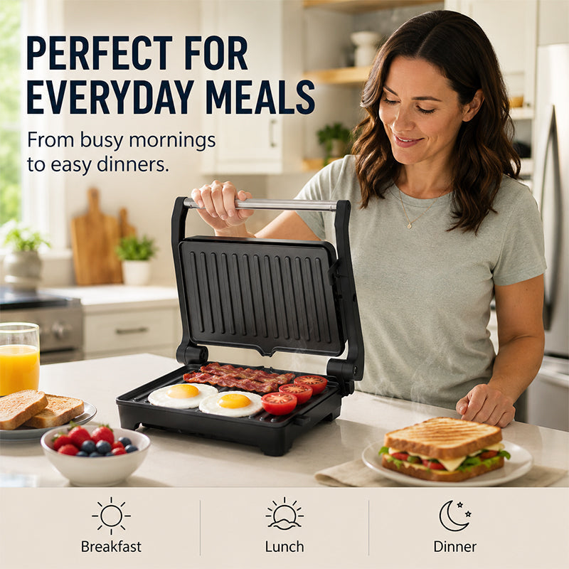 🥪✨ Elektrischer Panini-Grill & Sandwichpresse! 180° flach aufklappbar, multifunktionaler Grill