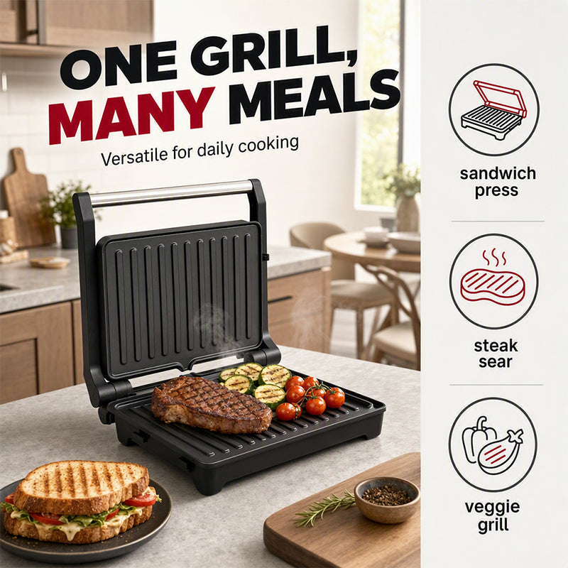 🥪✨ Elektrischer Panini-Grill & Sandwichpresse! 180° flach aufklappbar, multifunktionaler Grill