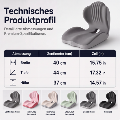 🔥🪑 Ergonomisches Sitzkissen aus Memory‑Schaum 🛡️ Mit integrierter Rückenstütze 💆‍♂️ Orthopädischer Komfort für Bürostuhl, Auto & Homeoffice