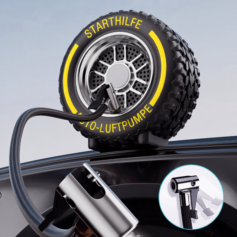 🔥2‑in‑1 Auto‑Starthilfe & Reifenfüller⚡｜Starthilfegerät + Reifenkompressor für Notfälle im Auto