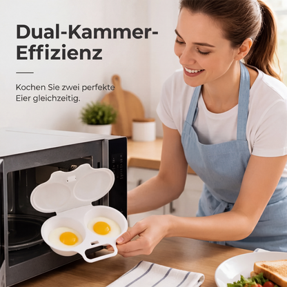 🥳2026 HEISSER VERKAUF🥳💞ÜBER 50.000 MAL VERKAUFT! 🥗🎁 50 % RABATT! Mikrowellen-Eierpochierer – mit zwei Kammern, antihaftbeschichtet und leicht zu reinigen. Gesünder als Braten – jetzt auf Vorrat kaufen und sparen! 🏠✅