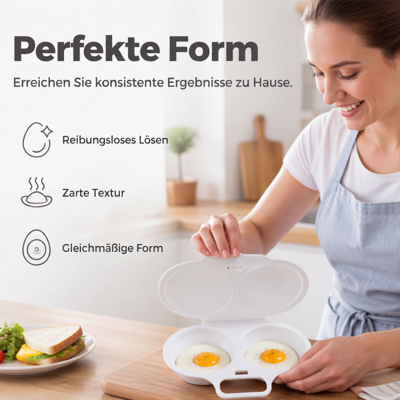 🥳2026 HEISSER VERKAUF🥳💞ÜBER 50.000 MAL VERKAUFT! 🥗🎁 50 % RABATT! Mikrowellen-Eierpochierer – mit zwei Kammern, antihaftbeschichtet und leicht zu reinigen. Gesünder als Braten – jetzt auf Vorrat kaufen und sparen! 🏠✅