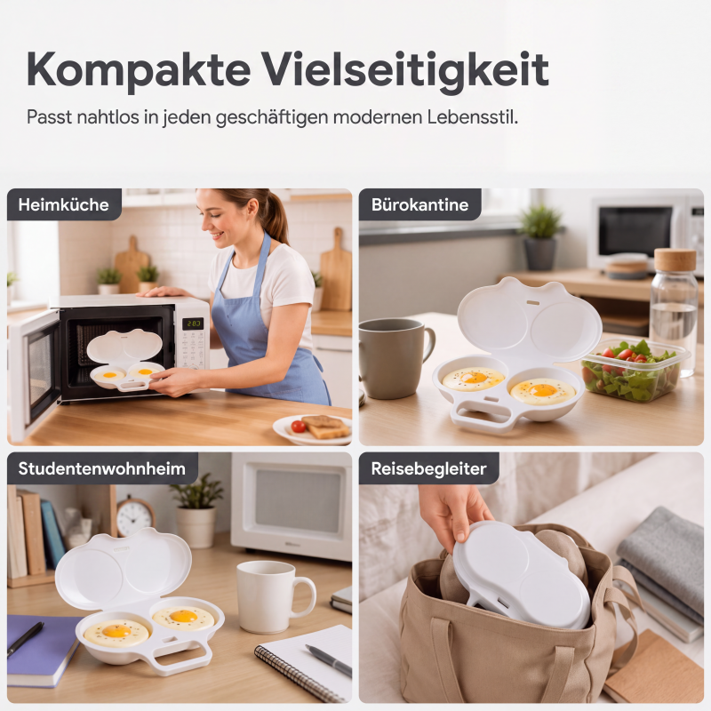 🥳2026 HEISSER VERKAUF🥳💞ÜBER 50.000 MAL VERKAUFT! 🥗🎁 50 % RABATT! Mikrowellen-Eierpochierer – mit zwei Kammern, antihaftbeschichtet und leicht zu reinigen. Gesünder als Braten – jetzt auf Vorrat kaufen und sparen! 🏠✅