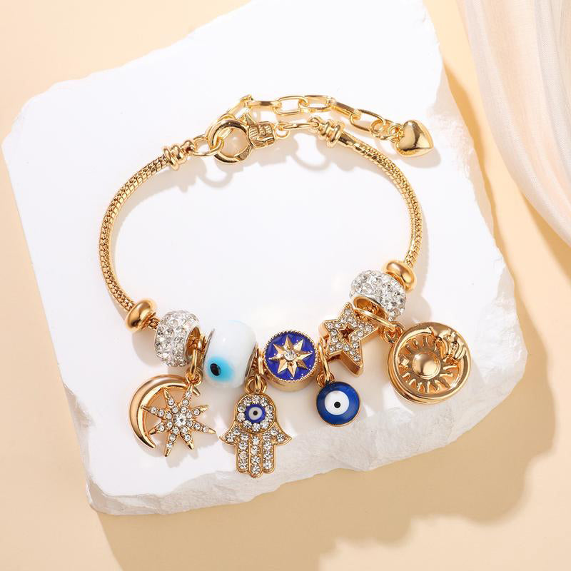 🌙☀️ Celestiales Sonne‑Mond‑Charm‑Armband｜Elegantes Mond‑Sonne Charm Armband für Damen