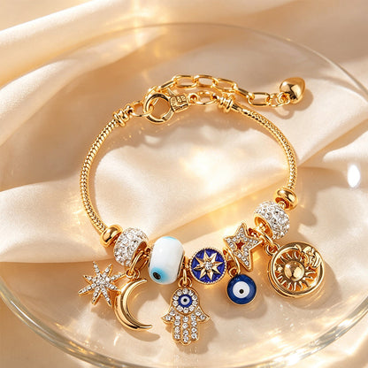 🌙☀️ Celestiales Sonne‑Mond‑Charm‑Armband｜Elegantes Mond‑Sonne Charm Armband für Damen