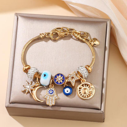 🌙☀️ Celestiales Sonne‑Mond‑Charm‑Armband｜Elegantes Mond‑Sonne Charm Armband für Damen