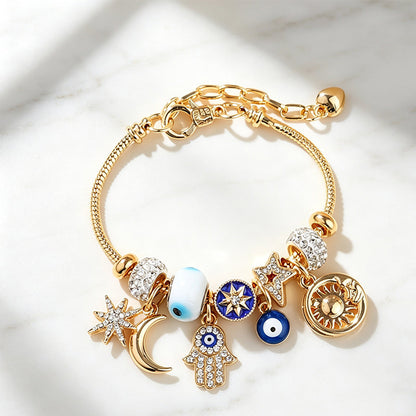 🌙☀️ Celestiales Sonne‑Mond‑Charm‑Armband｜Elegantes Mond‑Sonne Charm Armband für Damen