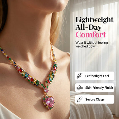 📿 50% RABATT!💎 Funkelndes Herz‑Halsketten‑ und Ohrringe‑Set, elegantes Schmuckset für Alltag & Feier 💖