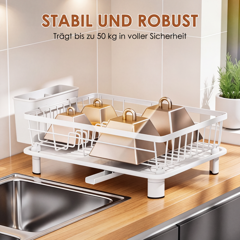 🔥Solange der Vorrat reicht 50 % Rabatt!🎉Küchengeschirr-Abtropfgestell mit 360° drehbarem Ausguss