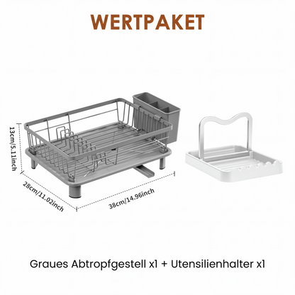 🔥Solange der Vorrat reicht 50 % Rabatt!🎉Küchengeschirr-Abtropfgestell mit 360° drehbarem Ausguss