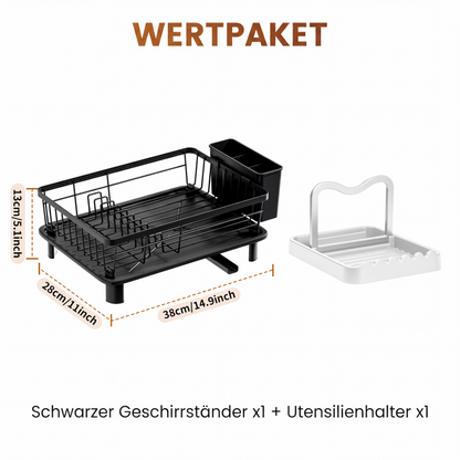 🔥Solange der Vorrat reicht 50 % Rabatt!🎉Küchengeschirr-Abtropfgestell mit 360° drehbarem Ausguss