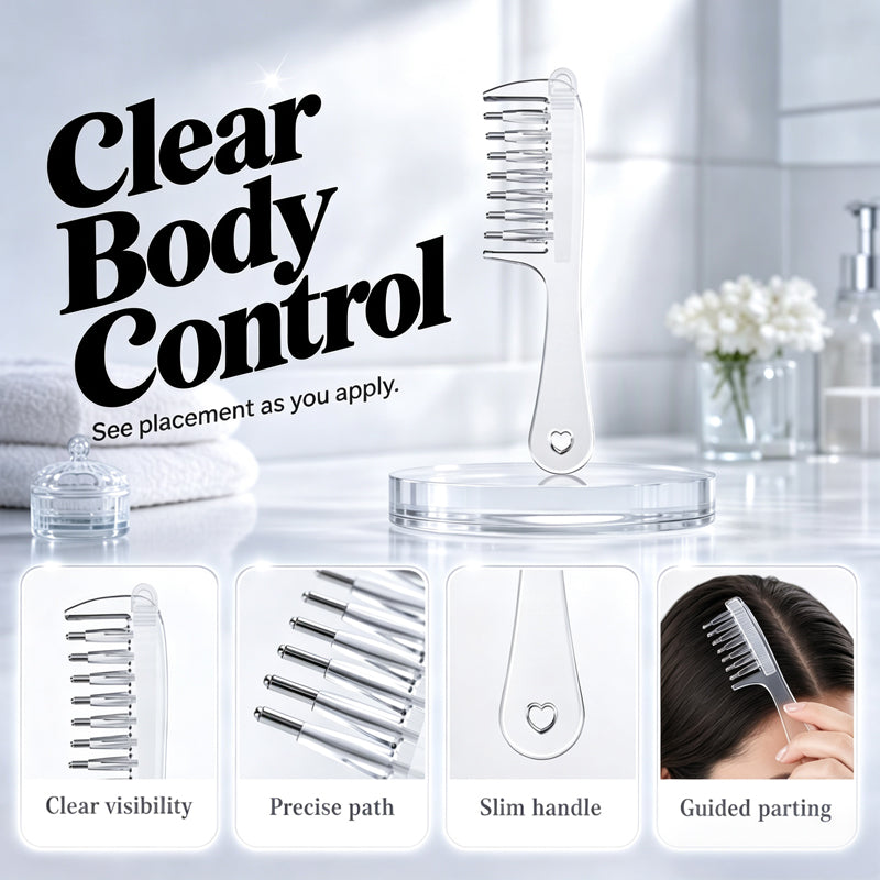 💆 50 % RABATT! 💖 Kopfhaut-Applikator Kamm – Präzisionskamm für gleichmäßige Verteilung & sanften Rollkontakt – perfekt für die tägliche Kopfhautpflege ✨