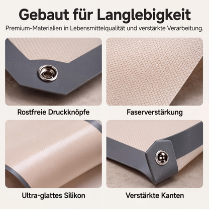🍳✨ Wiederverwendbare Silikon‑Backmatte | Antihaftbeschichtet für Backen & Kochen