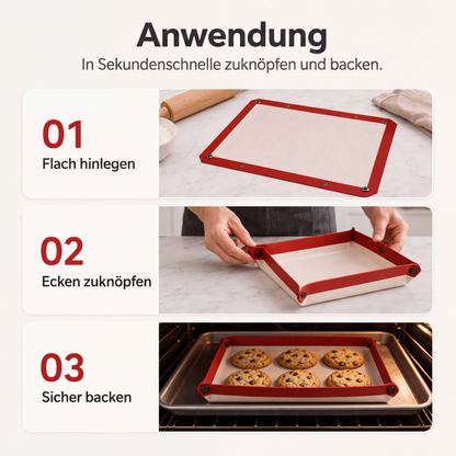 🍳✨ Wiederverwendbare Silikon‑Backmatte | Antihaftbeschichtet für Backen & Kochen