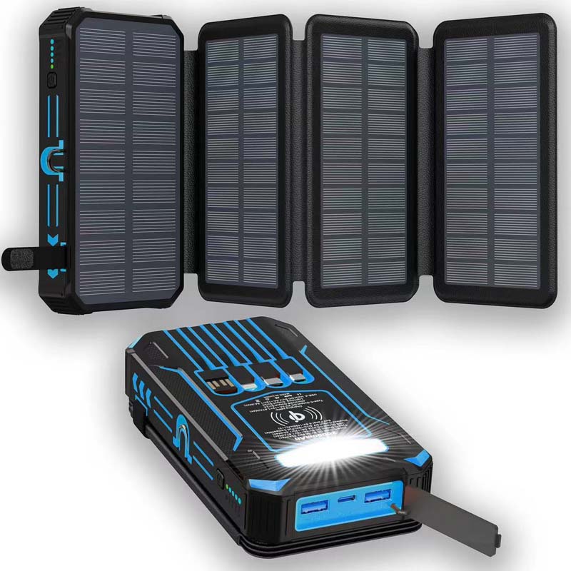 📢📢40% RABATT !!⏰Solar-Powerbank 20000mAh mit LED-Taschenlampe – Solarladefunktion, hohe Kapazität & helles Licht – Ideal für Outdoor, Camping & Notfälle 🔦