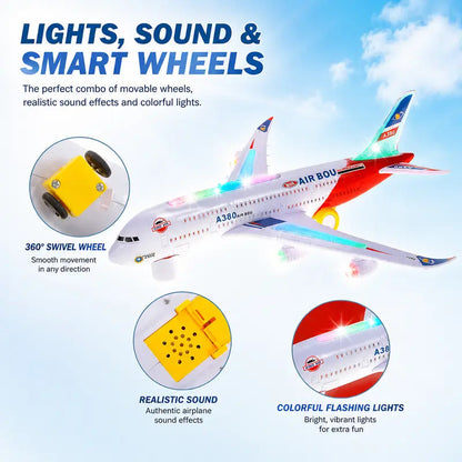 ✈️ JETZT 50 % RABATT! 💡 Elektrisches Modellflugzeug mit Sound und LED-Beleuchtung – Realistische Geräusche, leuchtende Lichter und einfache Steuerung – Perfekt für Spielspaß drinnen und draußen ✨