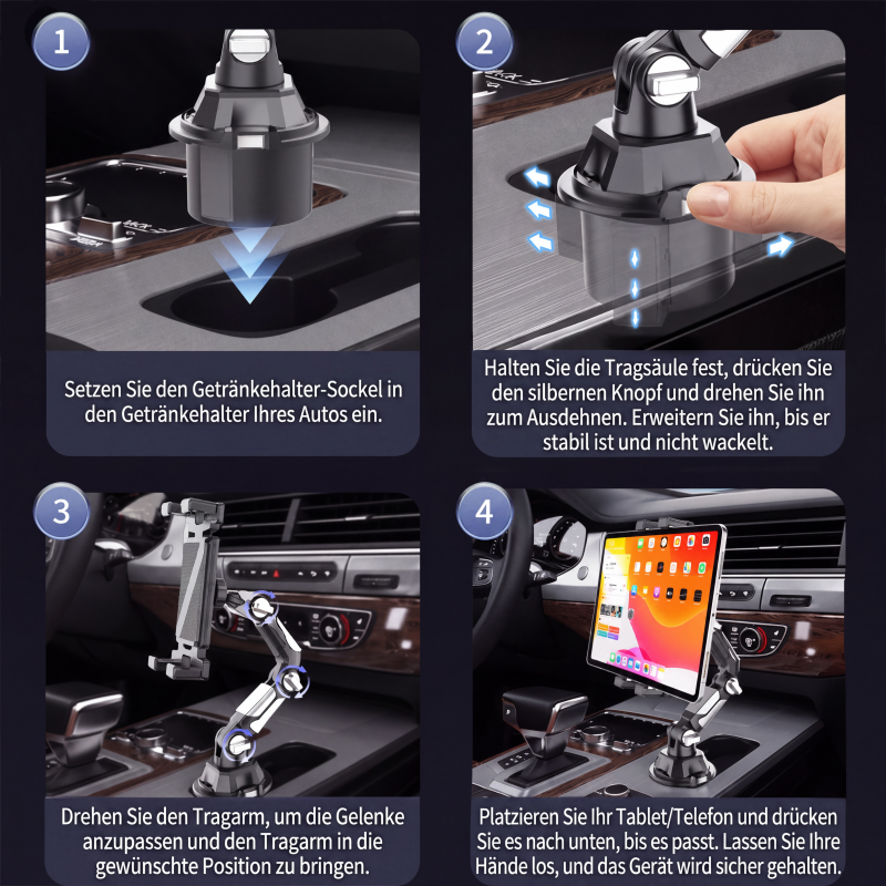 🚗 50% RABATT! 📱 Klappbarer Auto-Tablethalter – 1080° verstellbar & praktisch ✨
