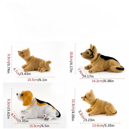 🐶 50 % RABATT!🚗 Sorgt für nette Auto‑Atmosphäre – Süßer Hund Wackelkopf‑Dekor, niedliches Design, standsicher