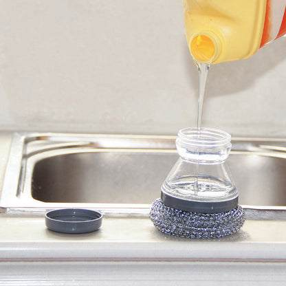 🔥50 % Rabatt🔥Soap-Dispensing Scrubber Brush – Press Dispense, Detachable, Durable ✨