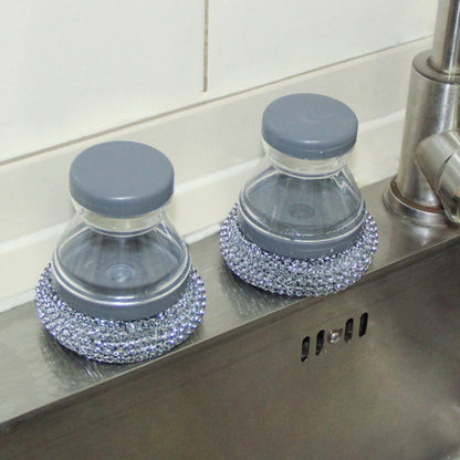 🔥50 % Rabatt🔥Soap-Dispensing Scrubber Brush – Press Dispense, Detachable, Durable ✨