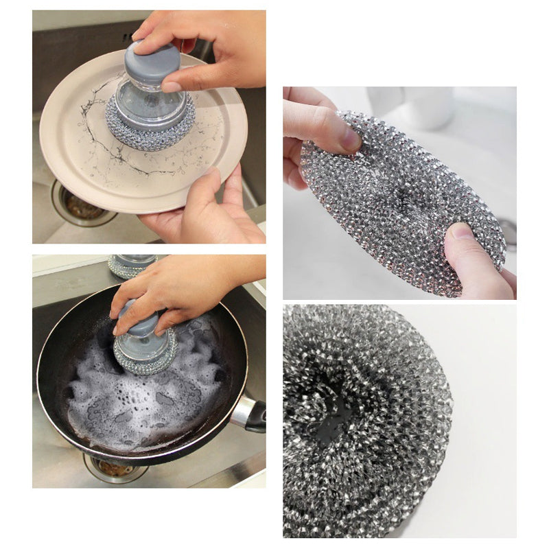 🔥50 % Rabatt🔥Soap-Dispensing Scrubber Brush – Press Dispense, Detachable, Durable ✨