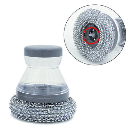 🔥50 % Rabatt🔥Soap-Dispensing Scrubber Brush – Press Dispense, Detachable, Durable ✨