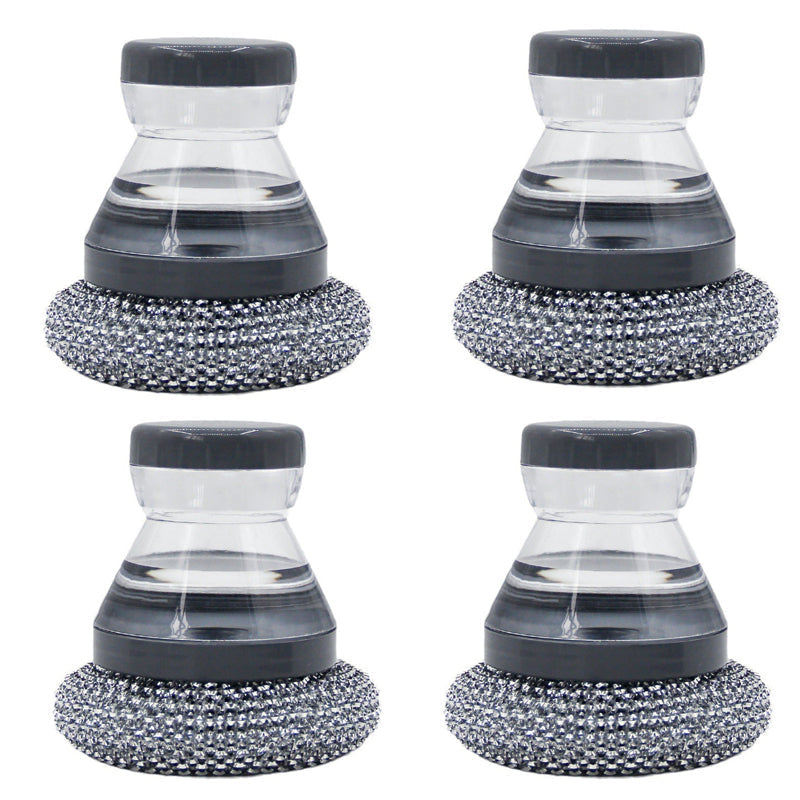 🔥50 % Rabatt🔥Soap-Dispensing Scrubber Brush – Press Dispense, Detachable, Durable ✨