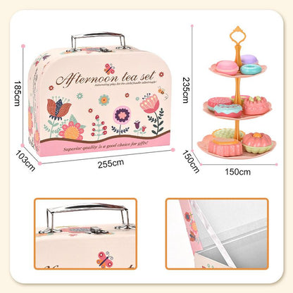 🍵 BLITZANGEBOT: 50% RABATT! 🦄 Kinder-Teeservice Spielzeug – PP/PS – 17-teilig Tragbar für Kinder ab 3 Jahren – Fantasiespiel & Teeparty 🎀