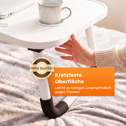 ✨🖥️🛏️ Klappbarer Laptop‑Bettisch mit Becherhalter – Komfortabler Betttisch für Arbeiten, Essen im Bett & auf dem Sofa