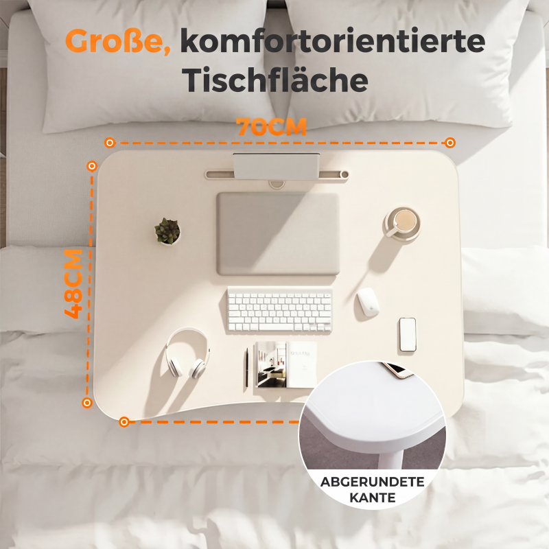✨🖥️🛏️ Klappbarer Laptop‑Bettisch mit Becherhalter – Komfortabler Betttisch für Arbeiten, Essen im Bett & auf dem Sofa