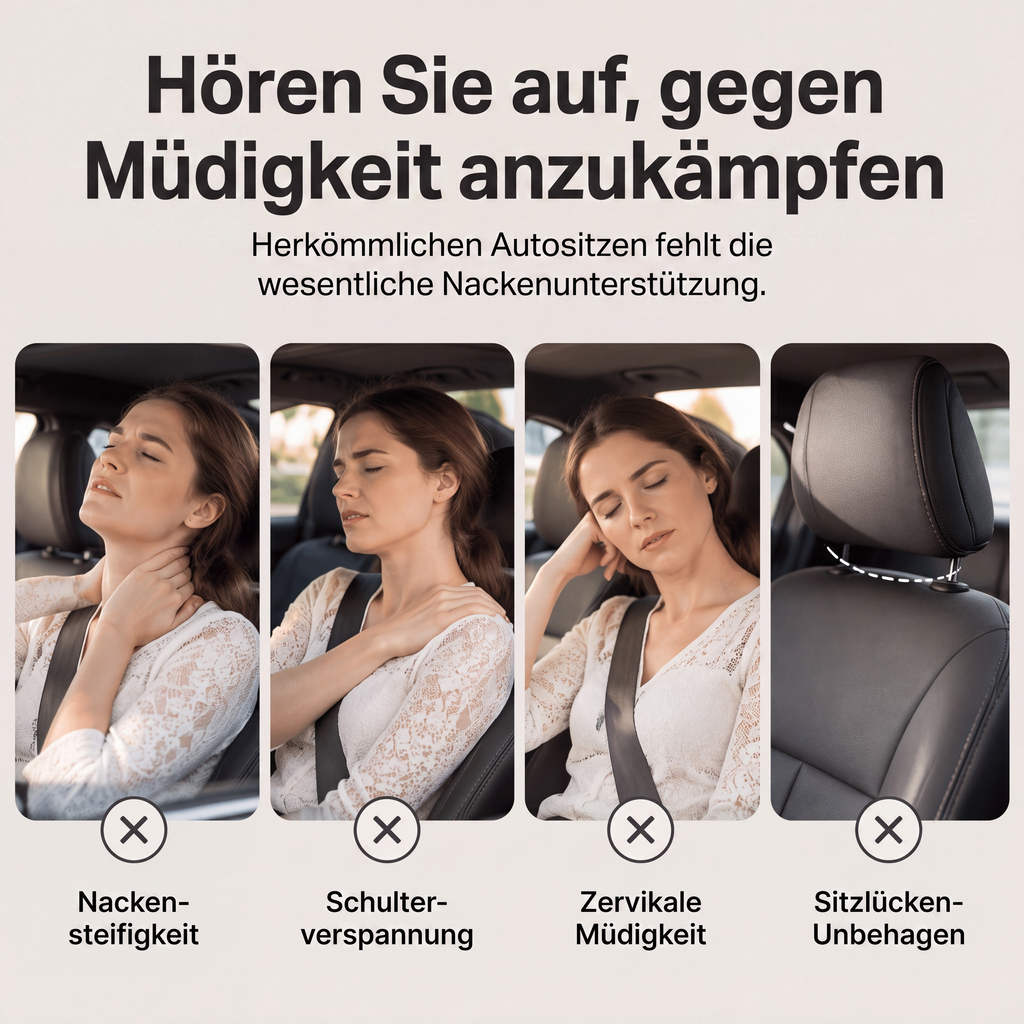 🚗💆 Auto‑Kopfstützenkissen zur Nackenstütze 🚘 Ergonomisches Nackenkissen für Autositze, komfortable Halsunterstützung auf Reisen