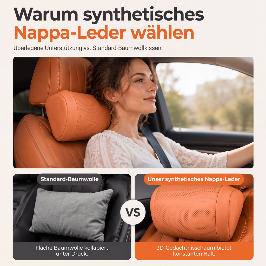 🚗💆 Auto‑Kopfstützenkissen zur Nackenstütze 🚘 Ergonomisches Nackenkissen für Autositze, komfortable Halsunterstützung auf Reisen