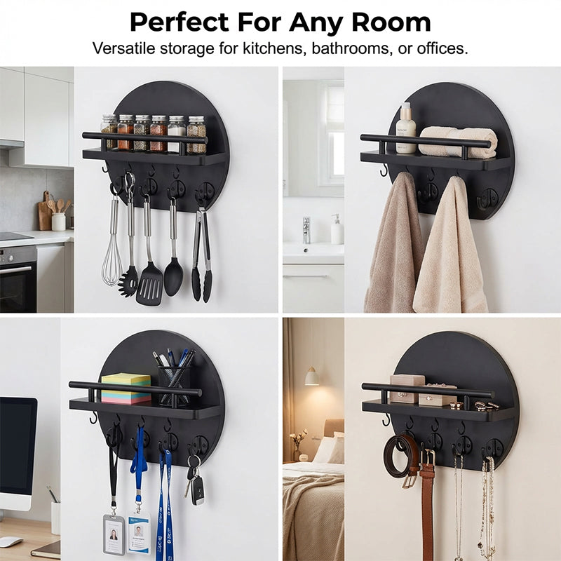 🏠 Wandmontierter Schlüsselhalter mit Ablage & Haken