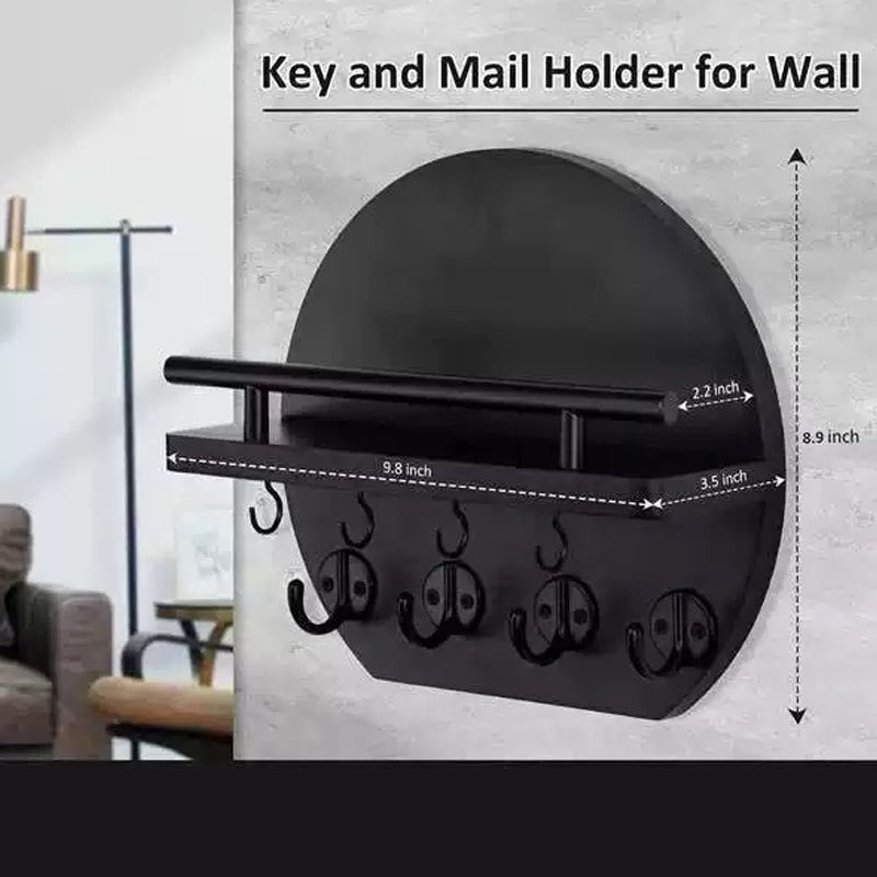 🏠 Wandmontierter Schlüsselhalter mit Ablage & Haken